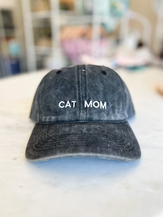 Cat Mom Hat Gray