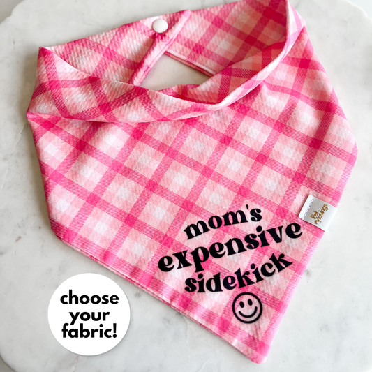 Mom's Expensive Sidekick Pink Wrinkle Resistant Bandana - Pet Musings