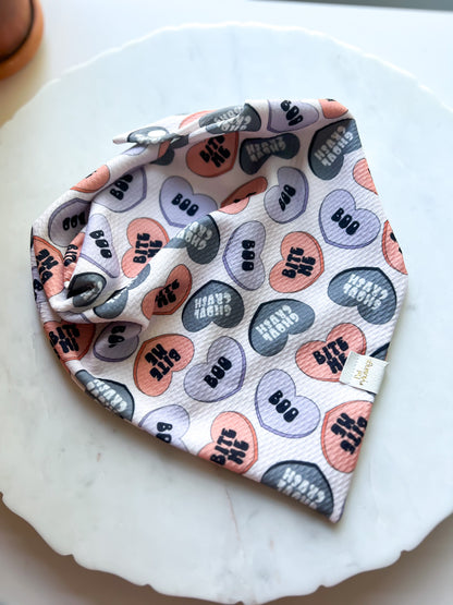 Halloween Candy Hearts Wrinkle Resistant Bandana