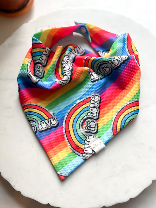 Love is Love Rainbow Wrinkle Free Bandana