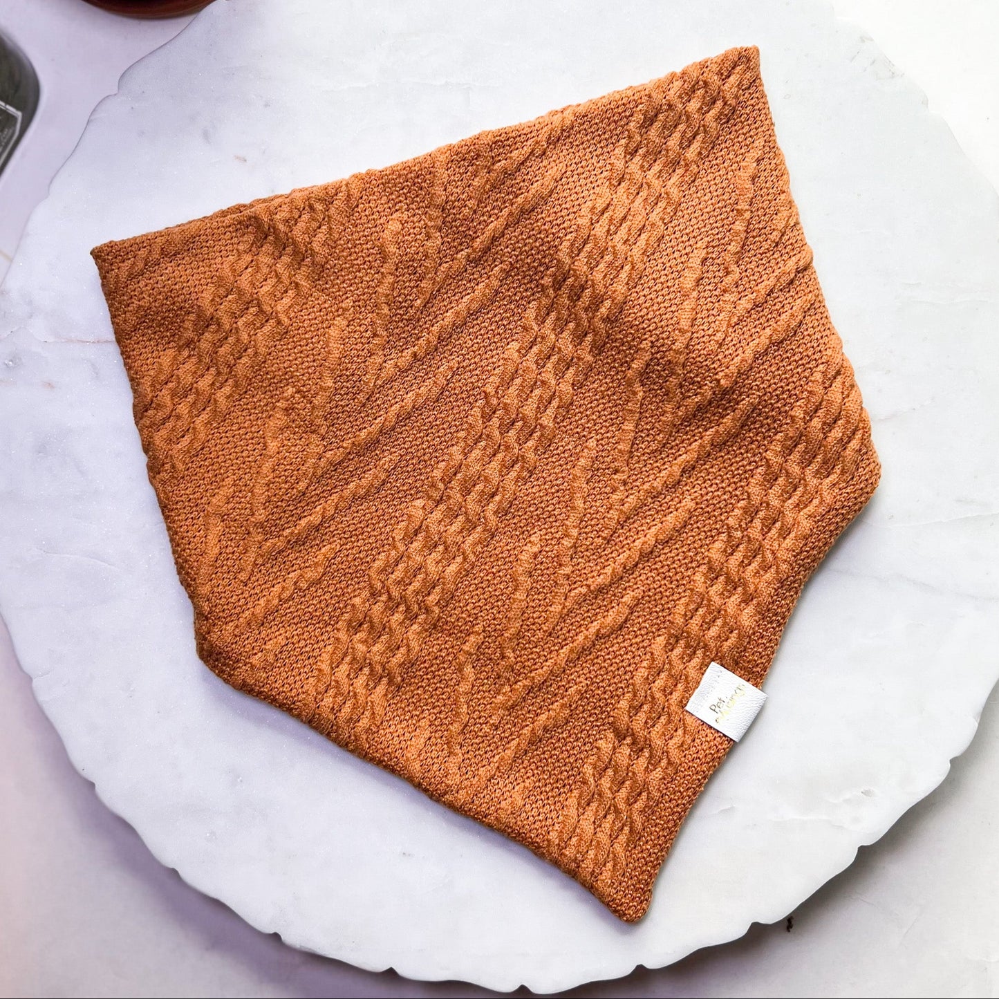 Burnt Orange Cable Knit Sweater Bandana