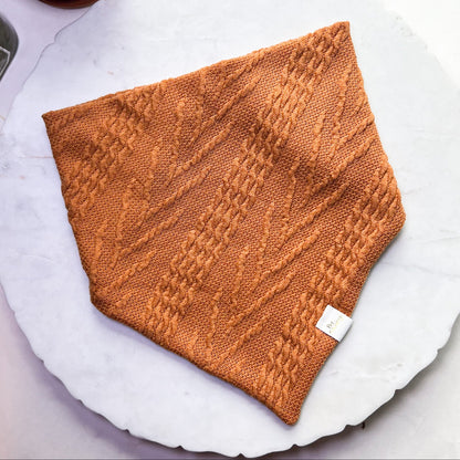 Burnt Orange Cable Knit Sweater Bandana
