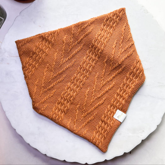 Burnt Orange Cable Knit Sweater Bandana